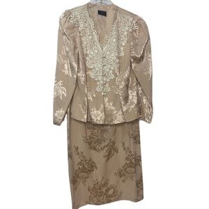 Vintage Catchet Blush Brocade Elegant Skirt Outfit